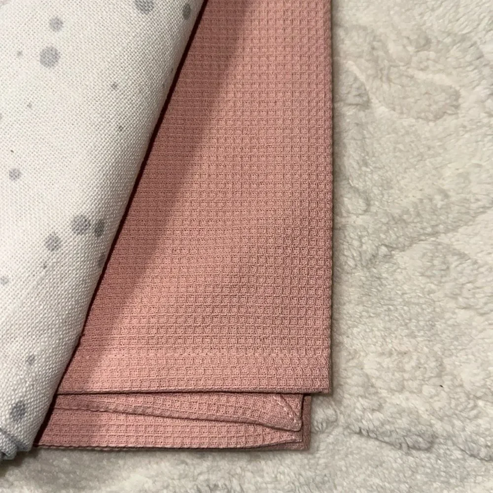 with LOVE Pink Ivory Black Metallic PARIS Eiffel Tower Cotton Kitchen Towel Set